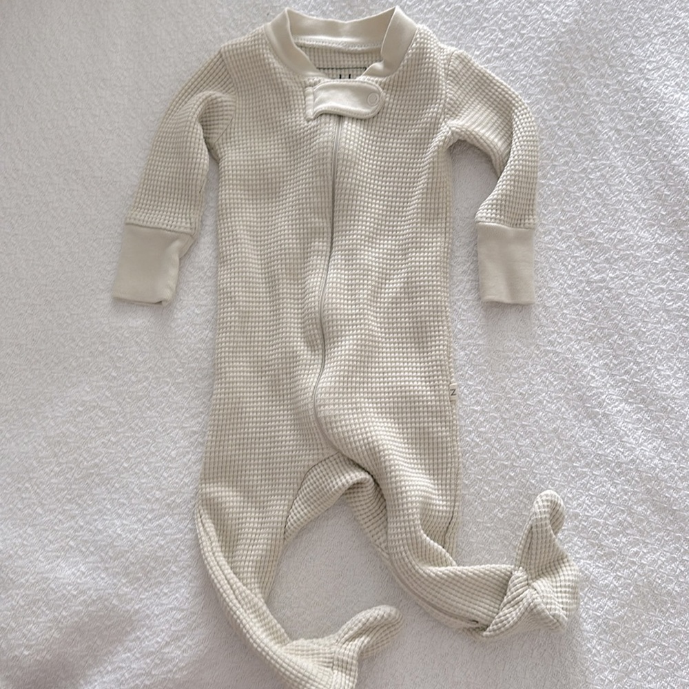 Noble Organic Cotton Waffle Sleeper ivory cream 3-6 month